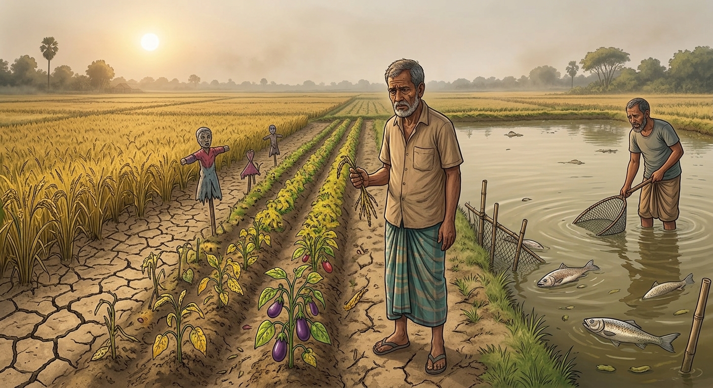A farmer facing changing field conditions
